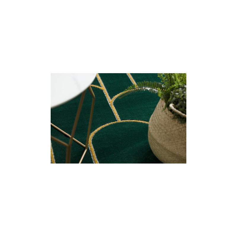 Dywan EMERALD ekskluzywny 1021 glamour, stylowy art deco butelkowa zieleń / złoty 180x270cm