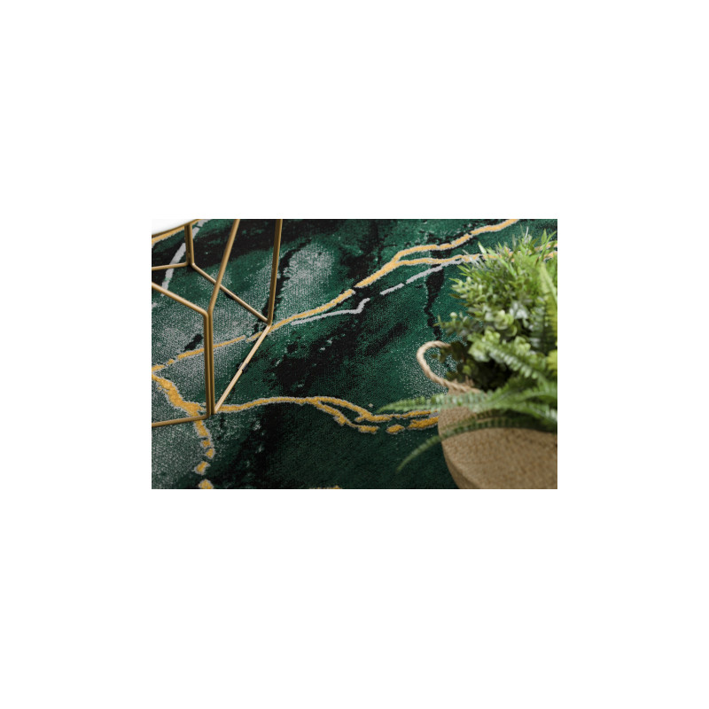 Dywan EMERALD ekskluzywny 1018 glamour, stylowy marmur butelkowa zieleń / złoty 120x170cm