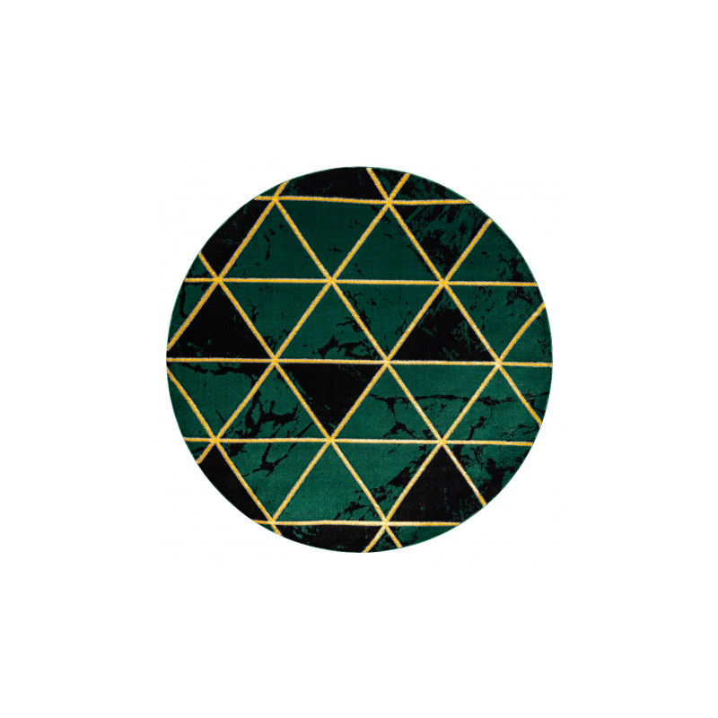 Dywan EMERALD ekskluzywny 1020 koło - glamour, stylowy marmur, trójkąty butelkowa zieleń / złoty koło 200cm Dywan EMERALD ekskluzywny 1020 koło - glamour, stylowy marmur, trójkąty butelkowa zieleń / złoty koło 200cm
