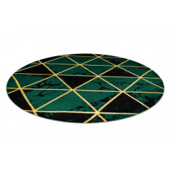 Dywan EMERALD ekskluzywny 1020 koło - glamour, stylowy marmur, trójkąty butelkowa zieleń / złoty koło 200cm Dywan EMERALD ekskluzywny 1020 koło - glamour, stylowy marmur, trójkąty butelkowa zieleń / złoty koło 200cm