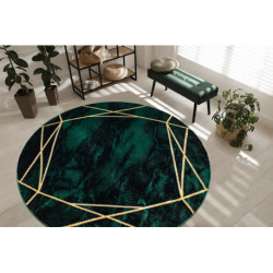Dywan EMERALD ekskluzywny 1022 koło - glamour, stylowy marmur, geometryczny butelkowa zieleń / złoty koło 120cm Dywan EMERALD ekskluzywny 1022 koło - glamour, stylowy marmur, geometryczny butelkowa zieleń / złoty koło 120cm