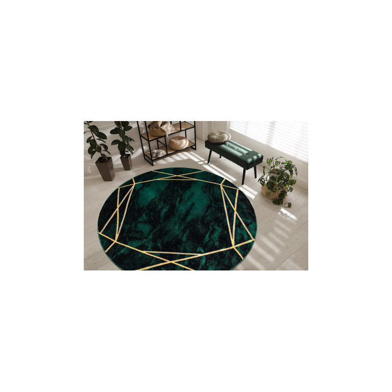 Dywan EMERALD ekskluzywny 1022 koło - glamour, stylowy marmur, geometryczny butelkowa zieleń / złoty koło 120cm Dywan EMERALD ekskluzywny 1022 koło - glamour, stylowy marmur, geometryczny butelkowa zieleń / złoty koło 120cm