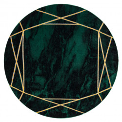Dywan EMERALD ekskluzywny 1022 koło - glamour, stylowy marmur, geometryczny butelkowa zieleń / złoty koło 200cm