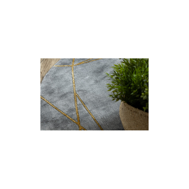 Dywan EMERALD ekskluzywny 1022 koło - glamour, stylowy marmur, geometryczny szary / złoty koło 120cm
