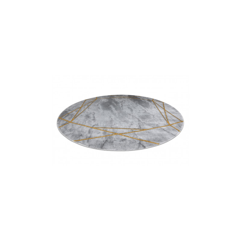 Dywan EMERALD ekskluzywny 1022 koło - glamour, stylowy marmur, geometryczny szary / złoty koło 200cm