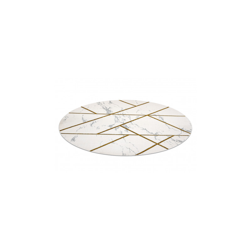 Dywan EMERALD ekskluzywny 1012 koło - glamour, stylowy marmur, geometryczny krem / złoty koło 120cm