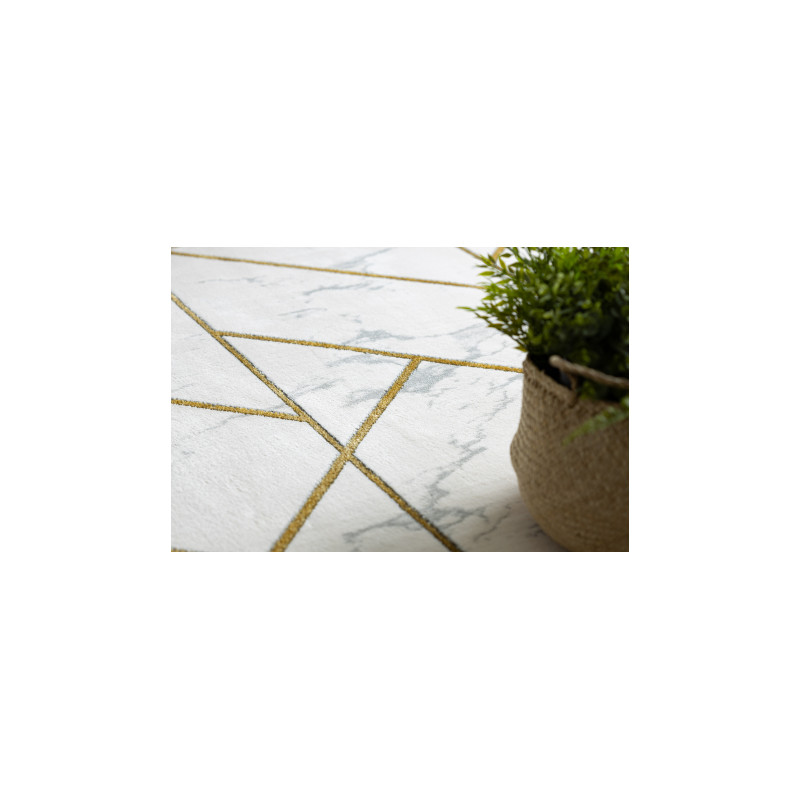 Dywan EMERALD ekskluzywny 1012 koło - glamour, stylowy marmur, geometryczny krem / złoty koło 120cm