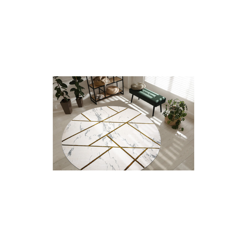 Dywan EMERALD ekskluzywny 1012 koło - glamour, stylowy marmur, geometryczny krem / złoty koło 160cm Dywan EMERALD ekskluzywny 1012 koło - glamour, stylowy marmur, geometryczny krem / złoty koło 160cm