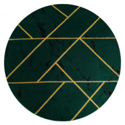 Dywan EMERALD ekskluzywny 1012 koło - glamour, stylowy marmur, geometryczny butelkowa zieleń / złoty koło 120cm