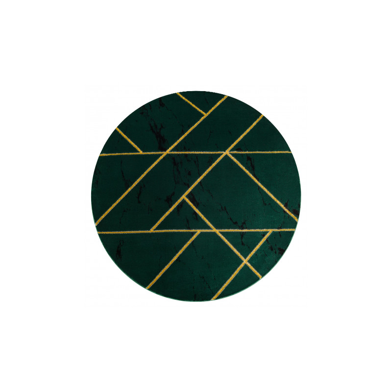 Dywan EMERALD ekskluzywny 1012 koło - glamour, stylowy marmur, geometryczny butelkowa zieleń / złoty koło 200cm