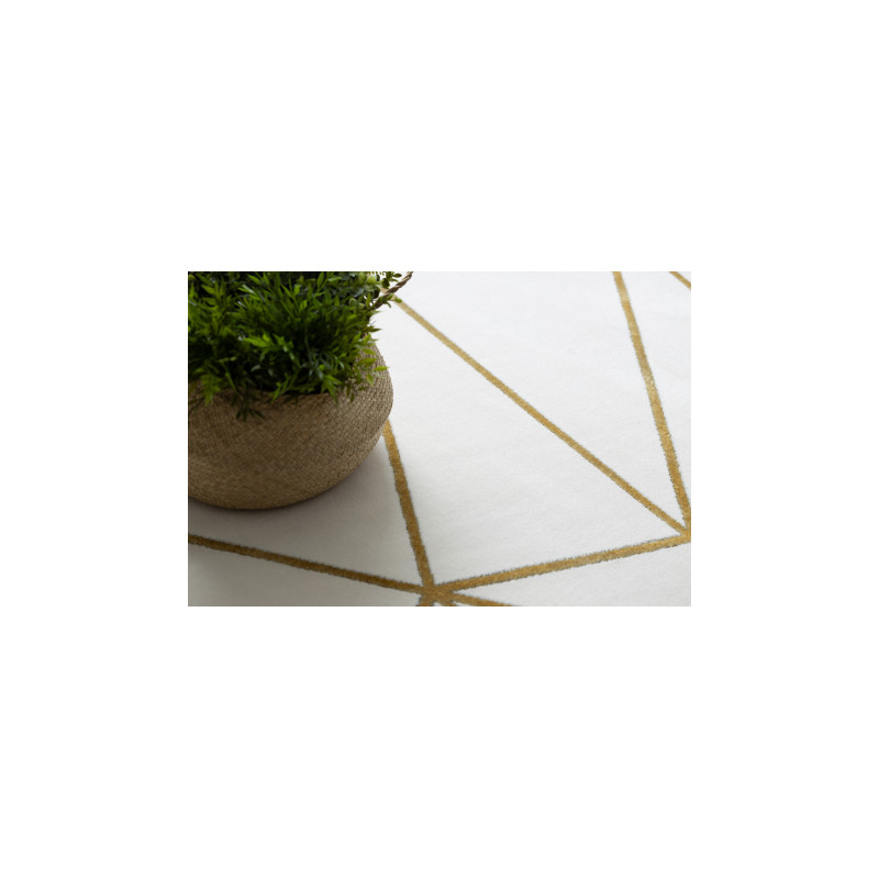 Dywan EMERALD ekskluzywny 1013 koło - glamour, stylowy geometryczny krem / złoty koło 120cm