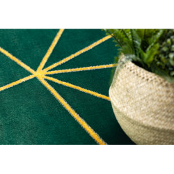 Dywan EMERALD ekskluzywny 1013 koło - glamour, stylowy geometryczny butelkowa zieleń / złoty koło 160cm