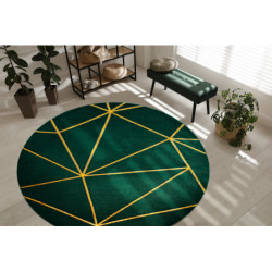 Dywan EMERALD ekskluzywny 1013 koło - glamour, stylowy geometryczny butelkowa zieleń / złoty koło 200cm