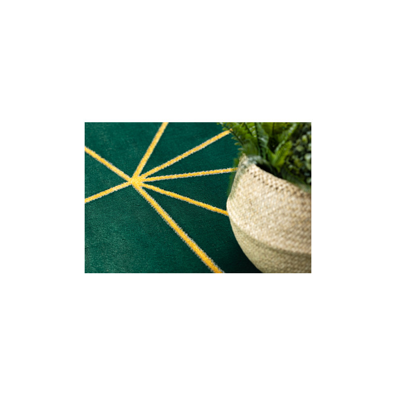 Dywan EMERALD ekskluzywny 1013 koło - glamour, stylowy geometryczny butelkowa zieleń / złoty koło 200cm