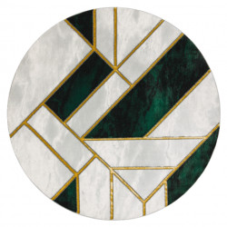 Dywan EMERALD ekskluzywny 1015 koło - glamour, stylowy marmur, geometryczny butelkowa zieleń / złoty koło 160cm