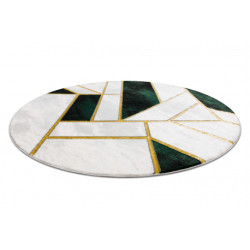 Dywan EMERALD ekskluzywny 1015 koło - glamour, stylowy marmur, geometryczny butelkowa zieleń / złoty koło 200cm