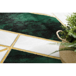 Dywan EMERALD ekskluzywny 1015 koło - glamour, stylowy marmur, geometryczny butelkowa zieleń / złoty koło 200cm