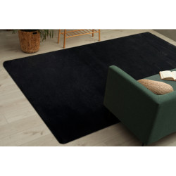 Dywan POSH Shaggy czarny gruby, pluszowy, antypoślizgowy, do prania 50x80cm