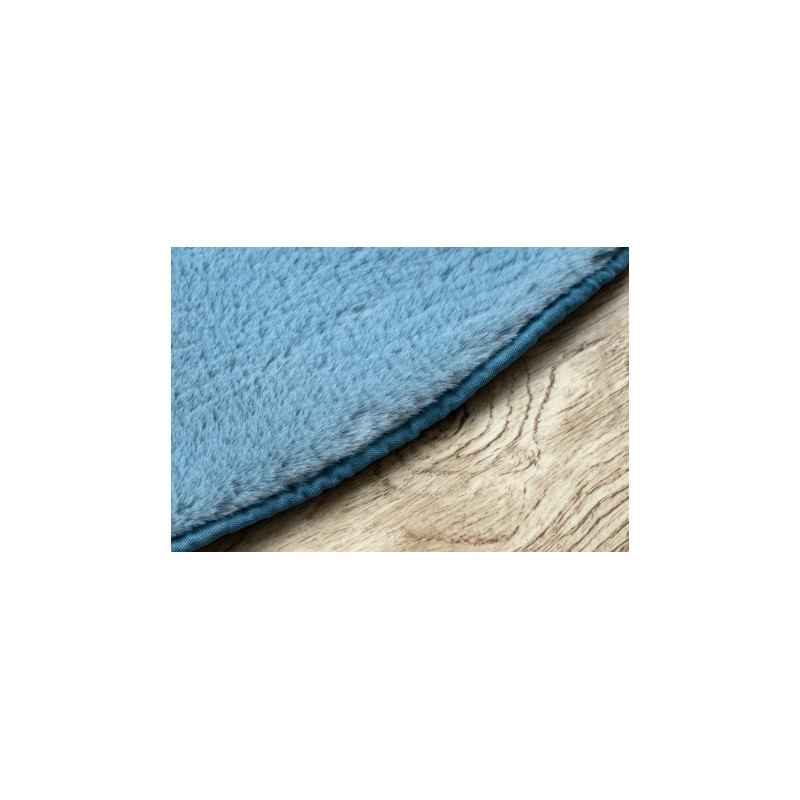 Dywan POSH koło Shaggy niebieski gruby, pluszowy, antypoślizgowy, do prania koło 60cm Dywan POSH koło Shaggy niebieski gruby, pluszowy, antypoślizgowy, do prania koło 60cm