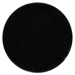 Dywan POSH koło Shaggy czarny gruby, pluszowy, antypoślizgowy, do prania koło 80cm