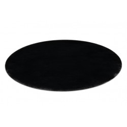 Dywan POSH koło Shaggy czarny gruby, pluszowy, antypoślizgowy, do prania koło 80cm