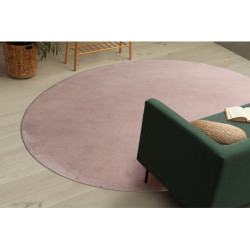 Dywan POSH koło Shaggy brudny róż gruby, pluszowy, antypoślizgowy, do prania koło 60cm