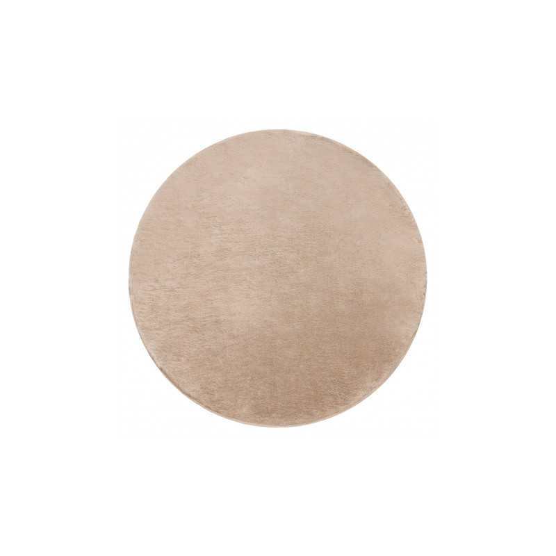 Dywan POSH koło Shaggy camel, beż gruby, pluszowy, antypoślizgowy, do prania koło 60cm