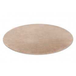 Dywan POSH koło Shaggy camel, beż gruby, pluszowy, antypoślizgowy, do prania koło 80cm