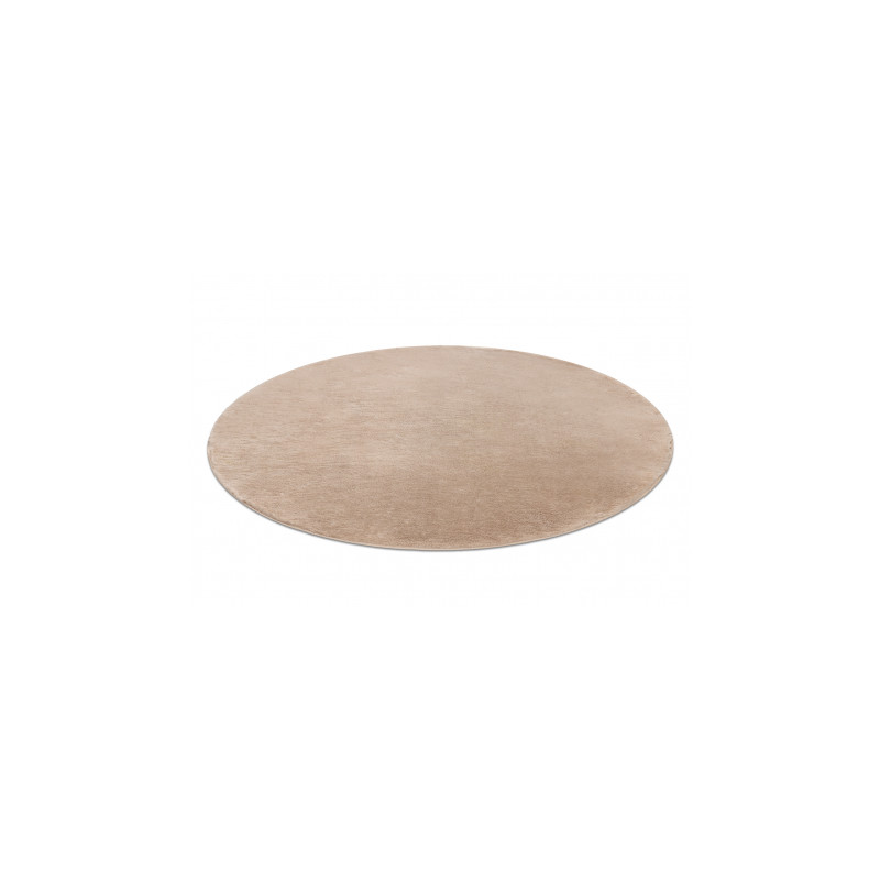 Dywan POSH koło Shaggy camel, beż gruby, pluszowy, antypoślizgowy, do prania koło 80cm