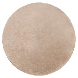 Dywan POSH koło Shaggy camel, beż gruby, pluszowy, antypoślizgowy, do prania koło 100cm