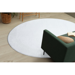 Dywan POSH koło Shaggy kość słoniowa gruby, pluszowy, antypoślizgowy, do prania koło 80cm