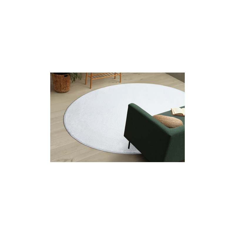 Dywan POSH koło Shaggy kość słoniowa gruby, pluszowy, antypoślizgowy, do prania koło 80cm