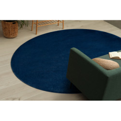 Dywan POSH koło Shaggy navy granat gruby, pluszowy, antypoślizgowy, do prania koło 100cm
