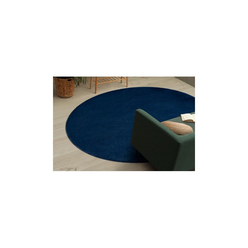 Dywan POSH koło Shaggy navy granat gruby, pluszowy, antypoślizgowy, do prania koło 100cm