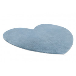 Dywan SHAPE 3105 Serce Shaggy - niebieski pluszowy, antypoślizgowy, do prania 80x80cm