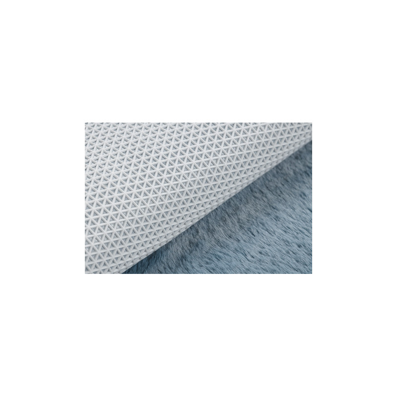Dywan SHAPE 3105 Serce Shaggy - niebieski pluszowy, antypoślizgowy, do prania 80x80cm