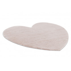 Dywan SHAPE 3105 Serce Shaggy - brudny róż pluszowy, antypoślizgowy, do prania 80x80cm