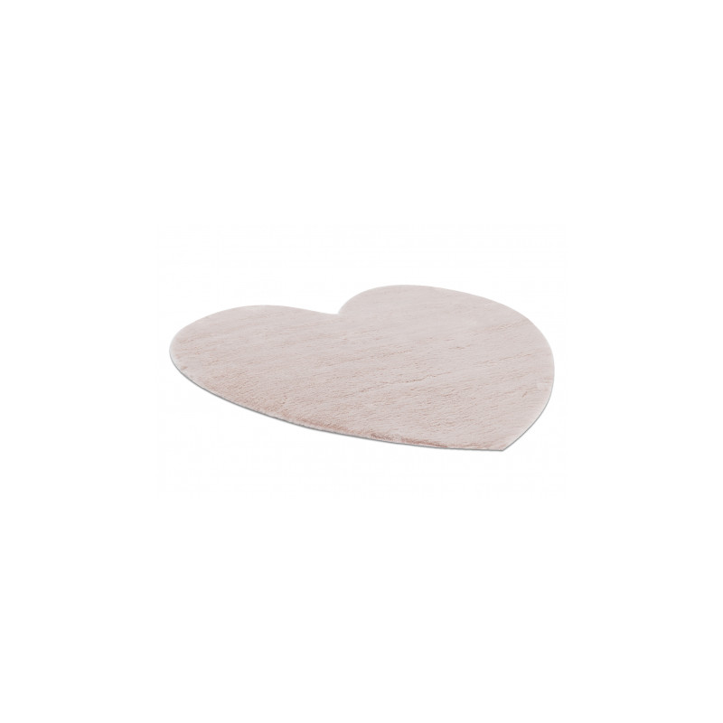 Dywan SHAPE 3105 Serce Shaggy - brudny róż pluszowy, antypoślizgowy, do prania 80x80cm