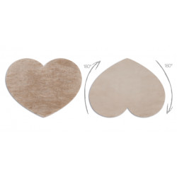Dywan SHAPE 3105 Serce Shaggy - camel, beż pluszowy, antypoślizgowy, do prania 80x80cm