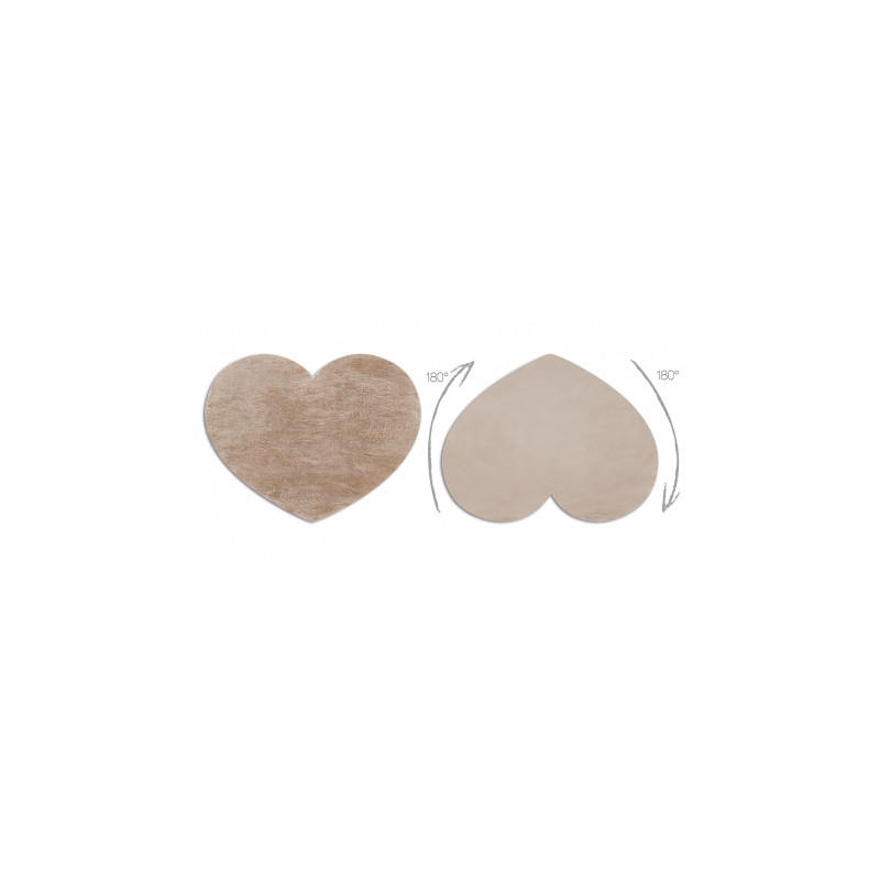 Dywan SHAPE 3105 Serce Shaggy - camel, beż pluszowy, antypoślizgowy, do prania 80x80cm