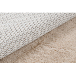 Dywan SHAPE 3105 Serce Shaggy - camel, beż pluszowy, antypoślizgowy, do prania 80x80cm