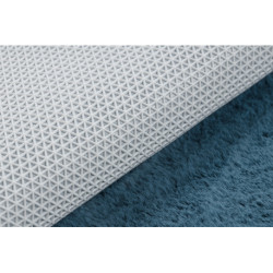 Dywan SHAPE 3106 Kwiatek Shaggy - niebieski pluszowy, antypoślizgowy, do prania 80x80cm