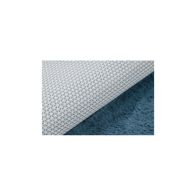 Dywan SHAPE 3106 Kwiatek Shaggy - niebieski pluszowy, antypoślizgowy, do prania 80x80cm