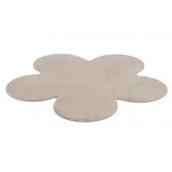 Dywan SHAPE 3106 Kwiatek Shaggy - camel, beż pluszowy, antypoślizgowy, do prania 80x80cm