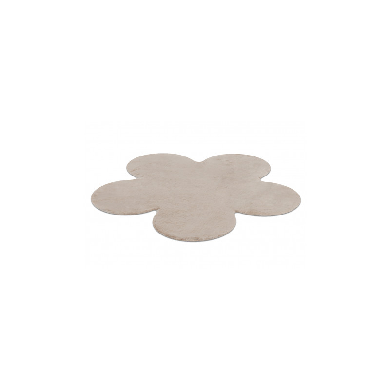 Dywan SHAPE 3106 Kwiatek Shaggy - camel, beż pluszowy, antypoślizgowy, do prania 80x80cm