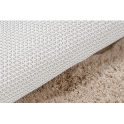 Dywan SHAPE 3106 Kwiatek Shaggy - camel, beż pluszowy, antypoślizgowy, do prania 80x80cm