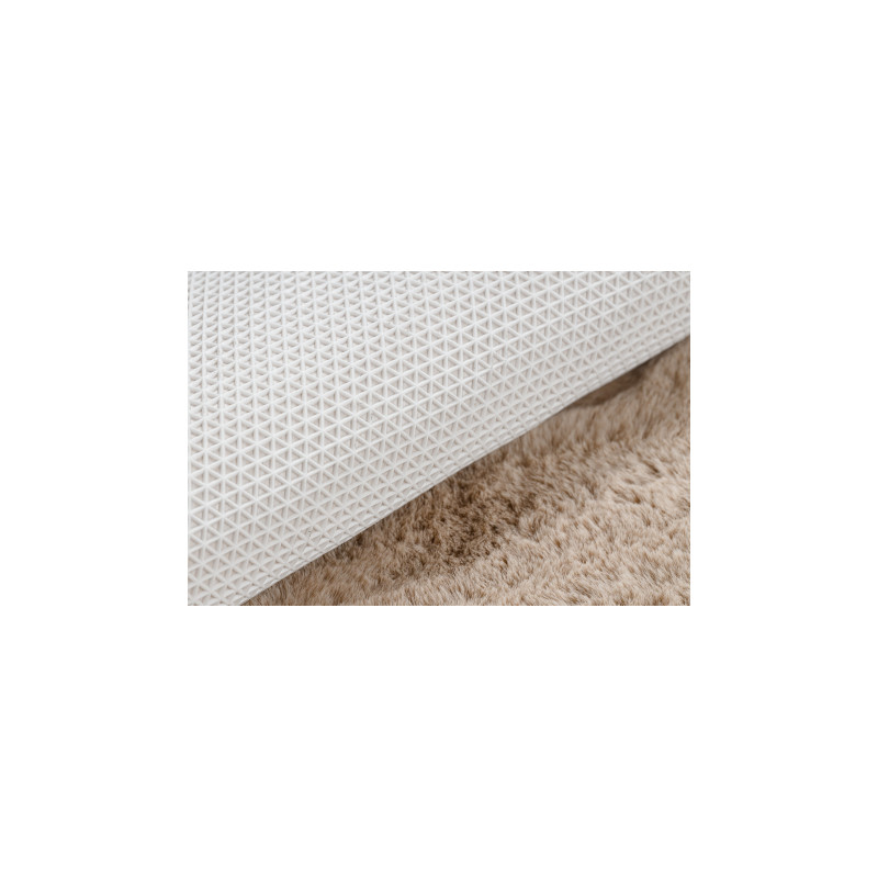 Dywan SHAPE 3106 Kwiatek Shaggy - camel, beż pluszowy, antypoślizgowy, do prania 80x80cm