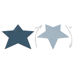 Dywan SHAPE 3148 Gwiazda Shaggy - niebieski pluszowy, antypoślizgowy, do prania 80x80cm