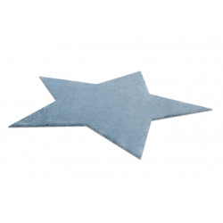Dywan SHAPE 3148 Gwiazda Shaggy - niebieski pluszowy, antypoślizgowy, do prania 80x80cm