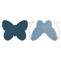 Dywan SHAPE 3150 Motyl Shaggy - niebieski pluszowy, antypoślizgowy, do prania 80x80cm